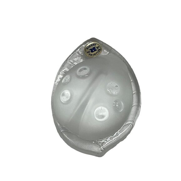 Reijmyre Sweden Frosted Glass Crystal LadyBug Paperweight With Box  NEW - Picture 1 of 9